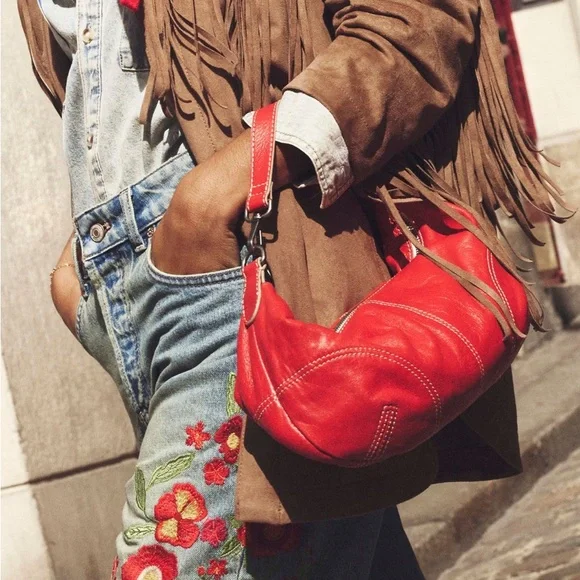 Free People Real World Clutch in Red NWT - Picture 1 of 15